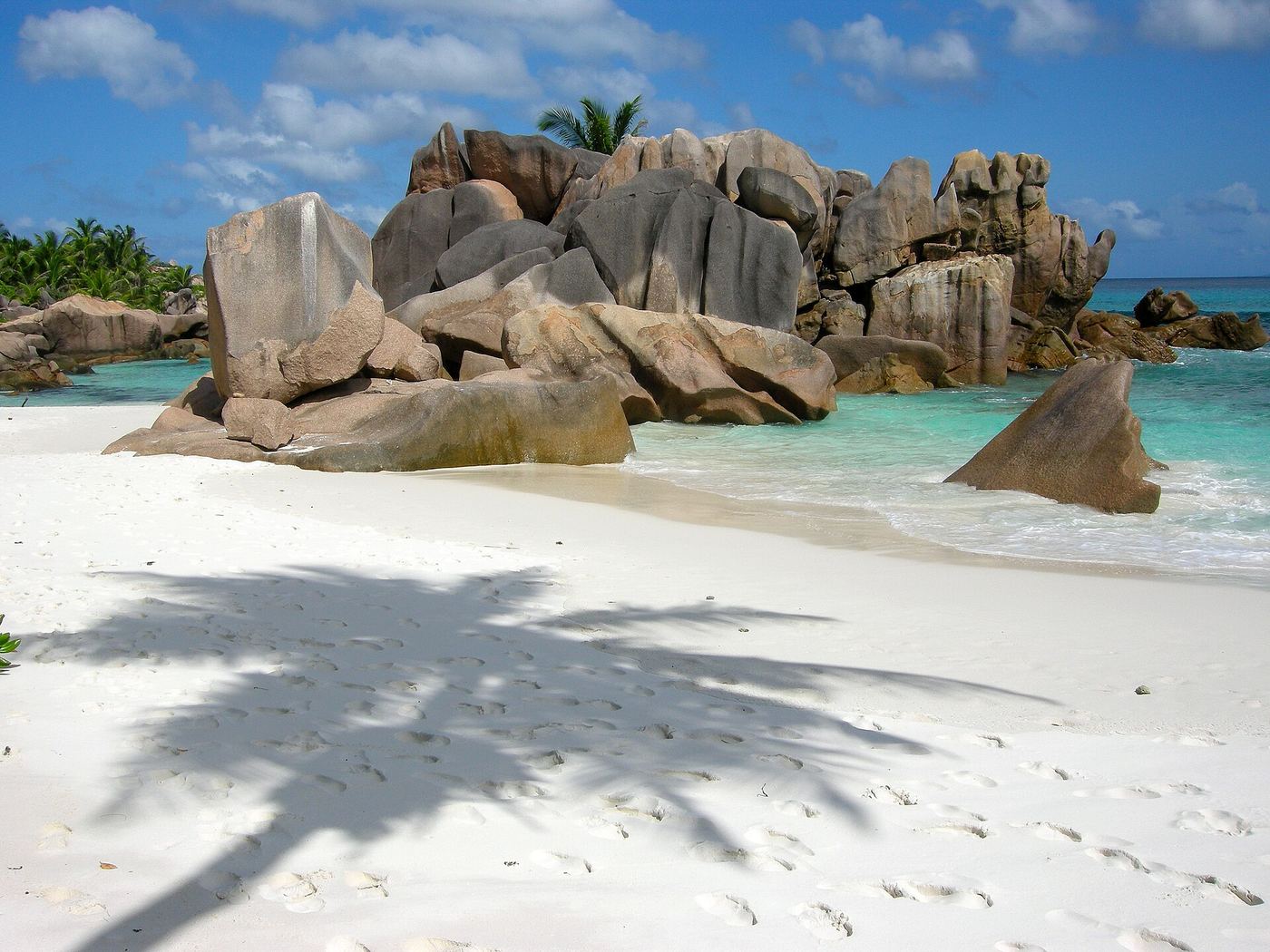 The beautiful beach of "Anse Cocos", La Digue, Seychelles.